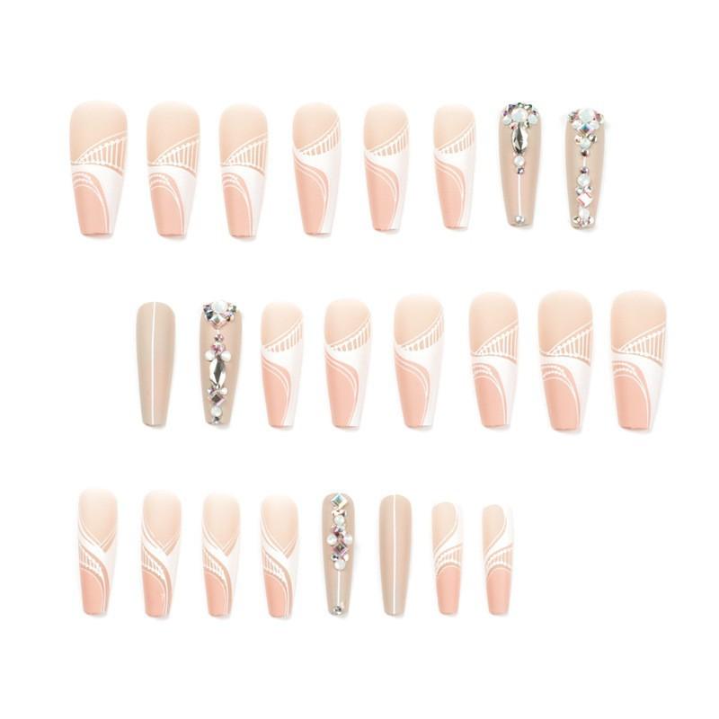Nail Art Rhinestone Long Ballet Wearable Finished Wholesale Nails