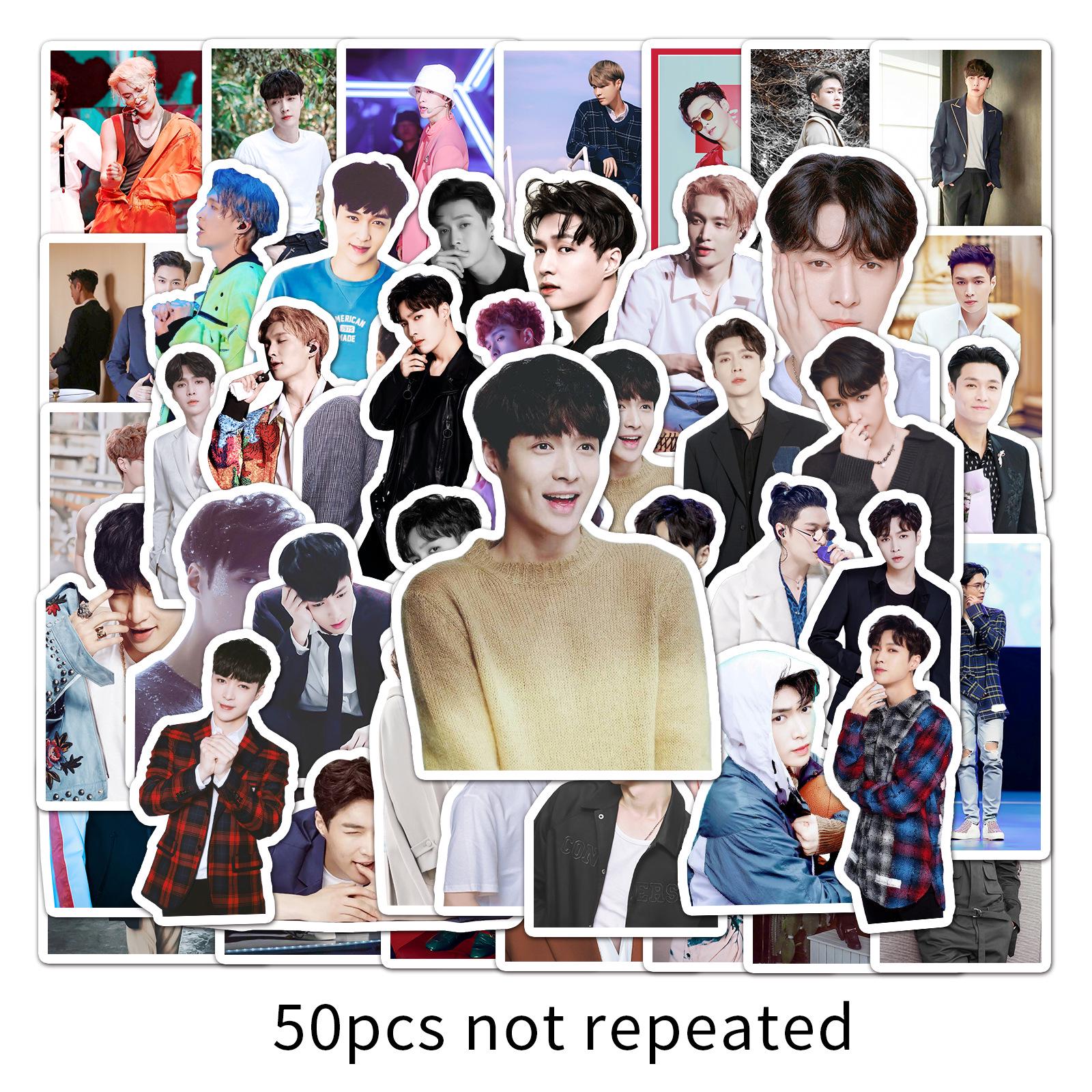 50pcs Trendy Decorative Stickers for Laptop, Suitcase, Refrigerator, Phone - Fashion Zhang Yixing Edition