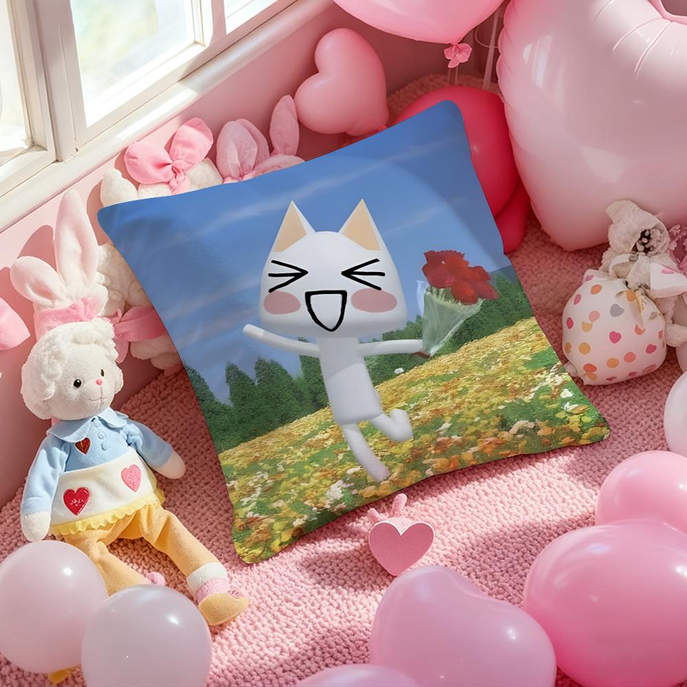 L-Lnoue T-Toro Cute Cushion Cover Pattern Printed Pillowcase for Living Room Sofa Cushion Cover & Bedroom Decor