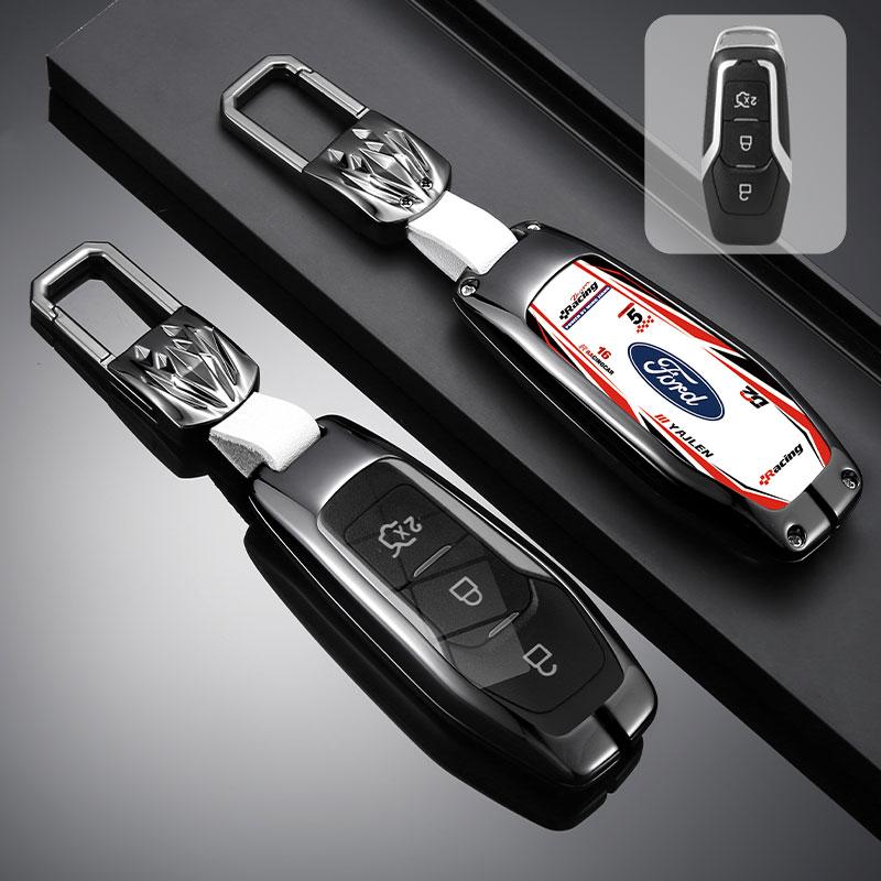 AAAMJ1 Car Key Case Cover Shell Racing Style Design Accessories For Ford Fusion Mondeo Mustang F-150 Explorer Edge 2015 2016 2017 2018