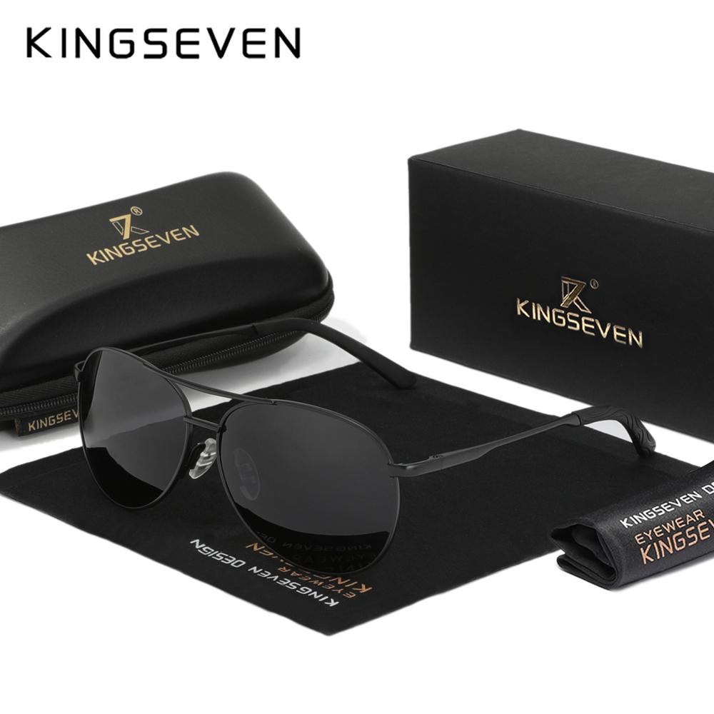 KINGSEVEN Men Polarized Sunglasses High Quality UV400 Eyewear Sunscreen Glasses Fishing Driving Sun Glasses черный серый