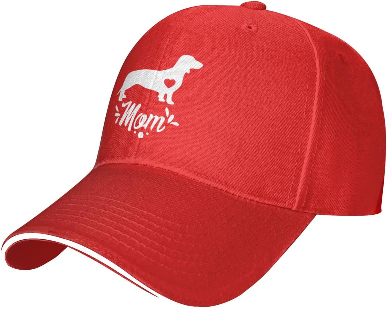 

Dachshund Mom Dog Silhouette Baseball Cap Adjustable Polyester Casual Sun Protection Hat Unisex One Size
