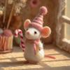 Krücke Maus Mini-Figur Harz Handwerk Ornament Niedliche Tierstatue für Zuhause Schreibtisch Tischplatte Regal Dekoration Feengarten Mikro