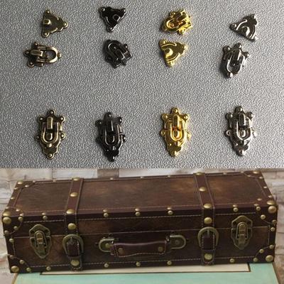 Fechadura de Baú de Bagagem Protetor Manual de Mala Caixa Estojo Canto Casa de Boneca Artesanato de Metal Bolsas para Bonecas Peças