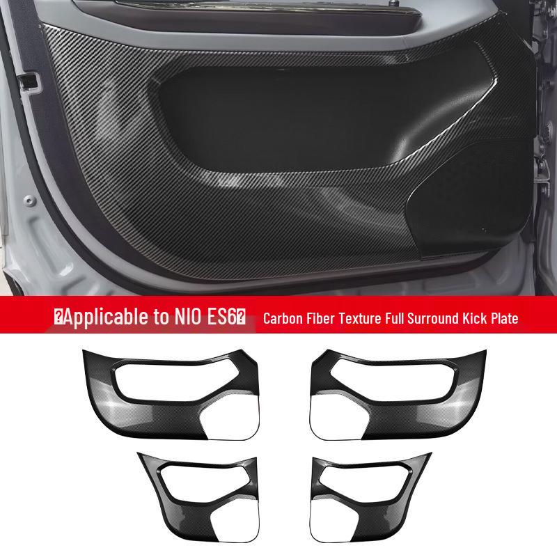 Nio ES6 Car Door Kick Mats - Carbon Fiber Texture Protective Stickers