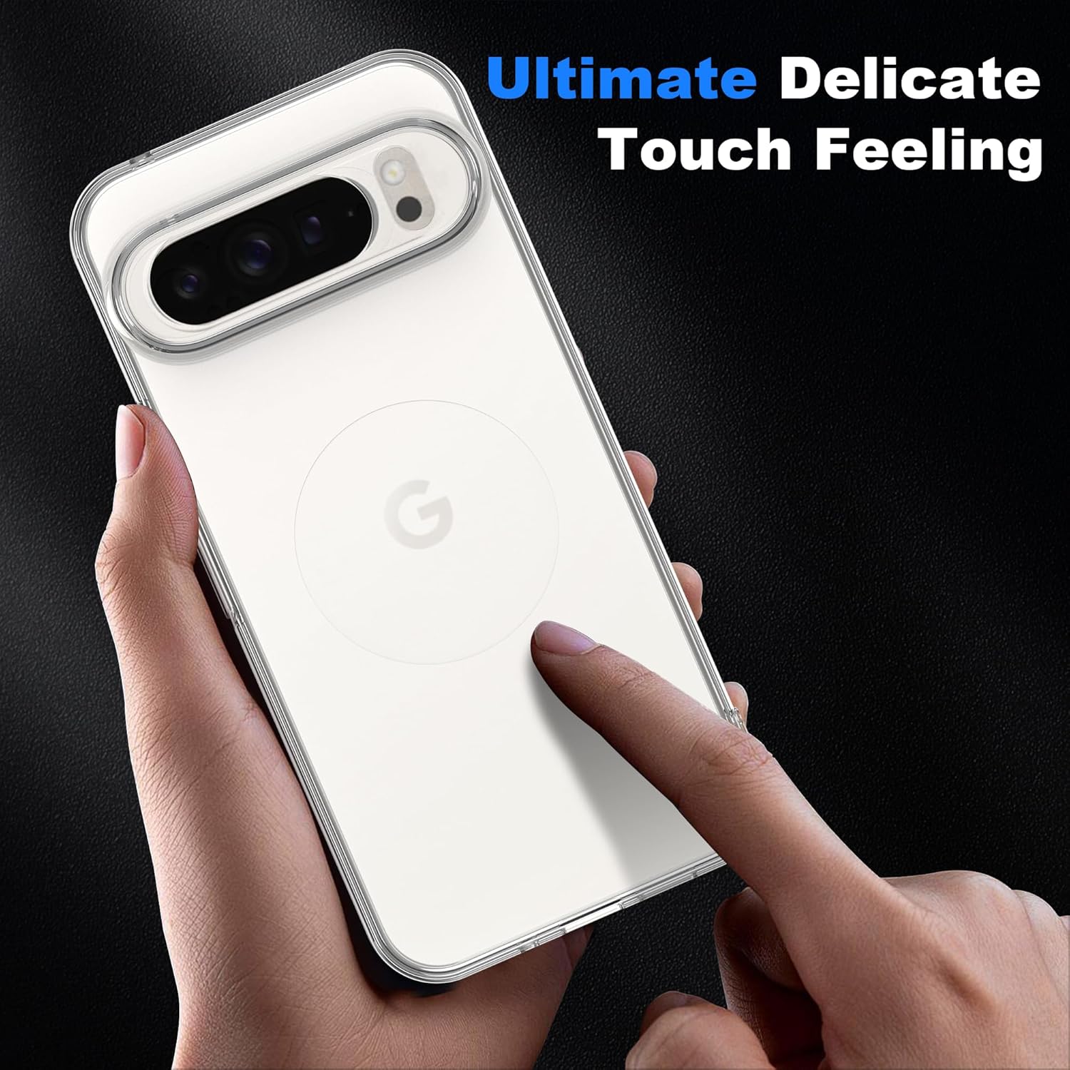 

For Google Pixel 9 Pro XL Clear TPU Anti-Scratch Phone Case+2.5D Arc Edge Screen Protector A