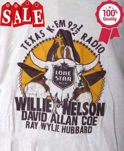 VTG DAVID ALLAN COE WILLIE NELSON Shirt White Unisex Classic S-5XL Unisex T-Shirt XL