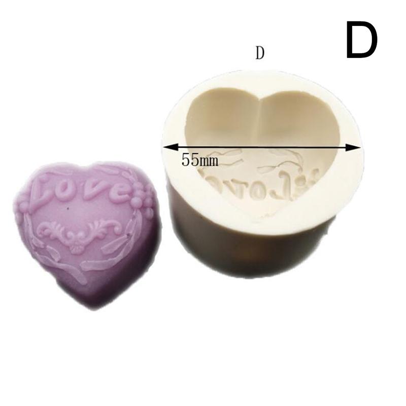 Heart Love Rose Flower Shape Silicone Soap Mold Chocolate Candle Diy Crafts