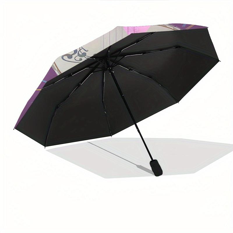 1pc CoCo Automatic Folding Umbrella: Compact 8 Bone Design Cartoon Outdoor Travel Companion, Business Umbrella, Christmas Valentine's Day Bi