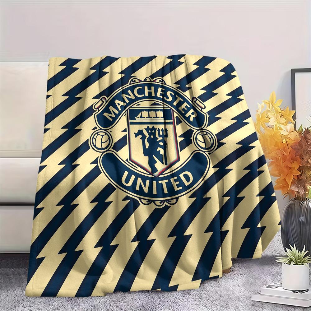 1pz Coperta in Flanella con Stampa Manchester United FC, Alta qualità Confortevole per Tutte le Stagioni, Decorazione per la Casa, Calore e Comfort, Perfetta per Regali di Natale