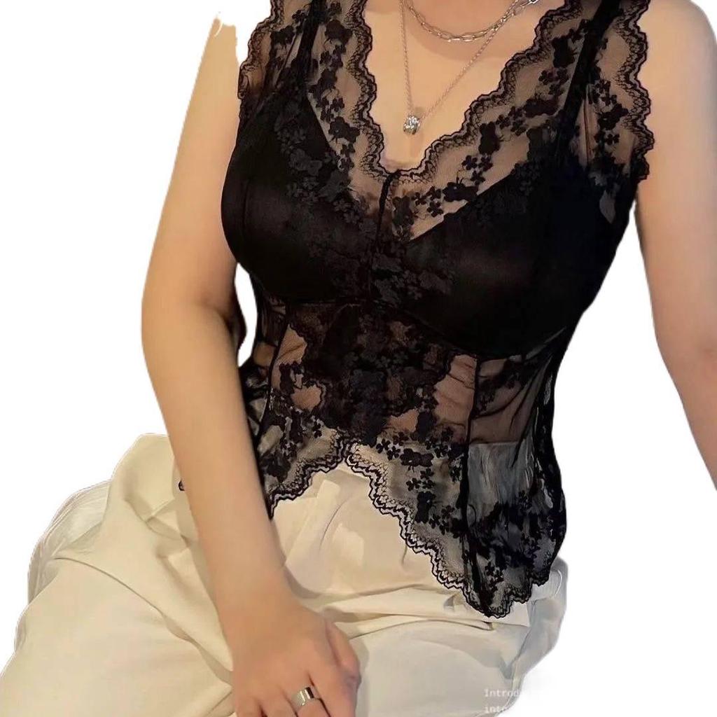 Lace Strappy Camisole - Sexy Anti-Exposure Vest with Beautiful Back Design & Chest Pad