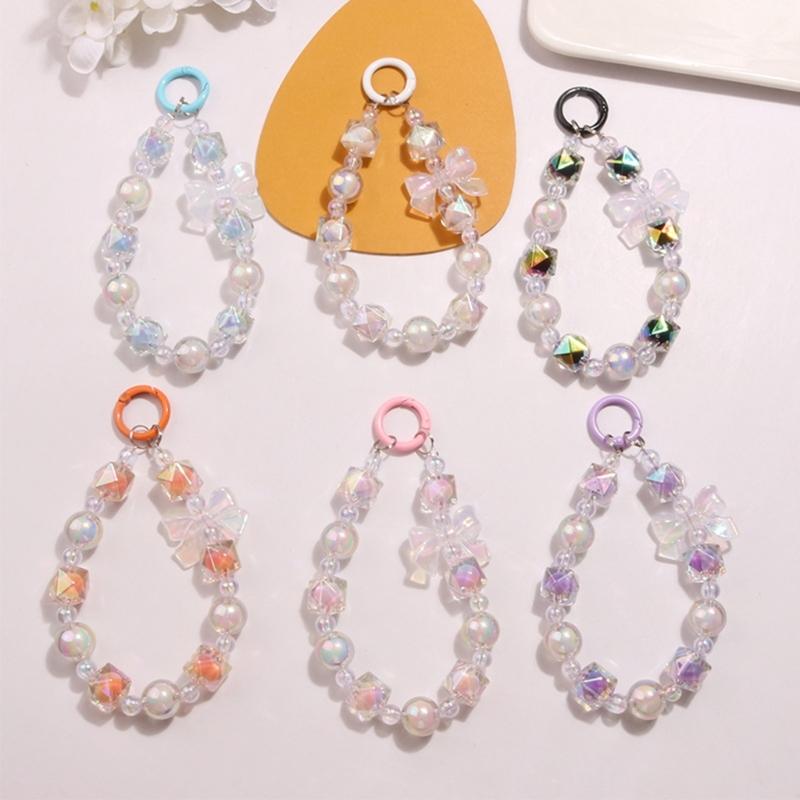 Eye Catching Mobile Phone Chain Acrylic Pendant Cellphone Lanyard For Women Girls Telephone Strap Jewelry Drop-resistant