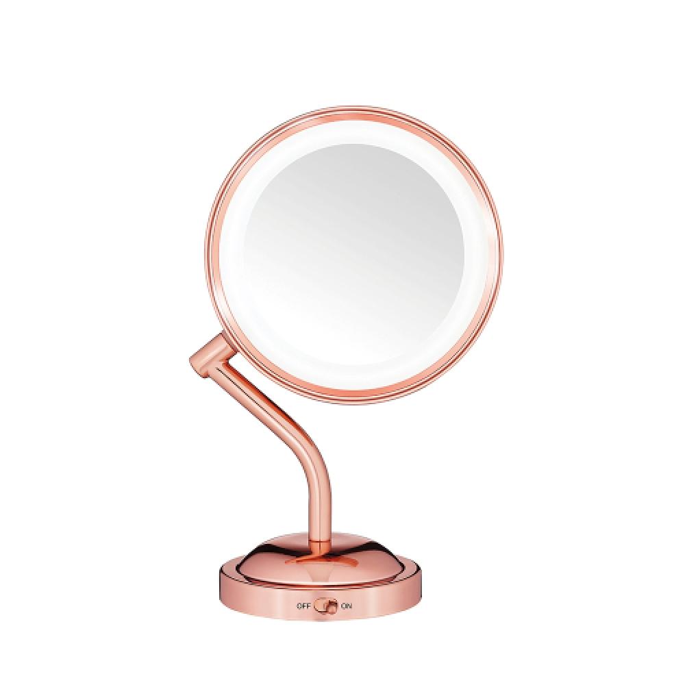 BaByliss Espejo de Tocador Iluminado con LED Magnificador Oro Rosa Be4srgk
