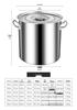 Large Capacity Stainless Steel Induction Soup Pot with Lid