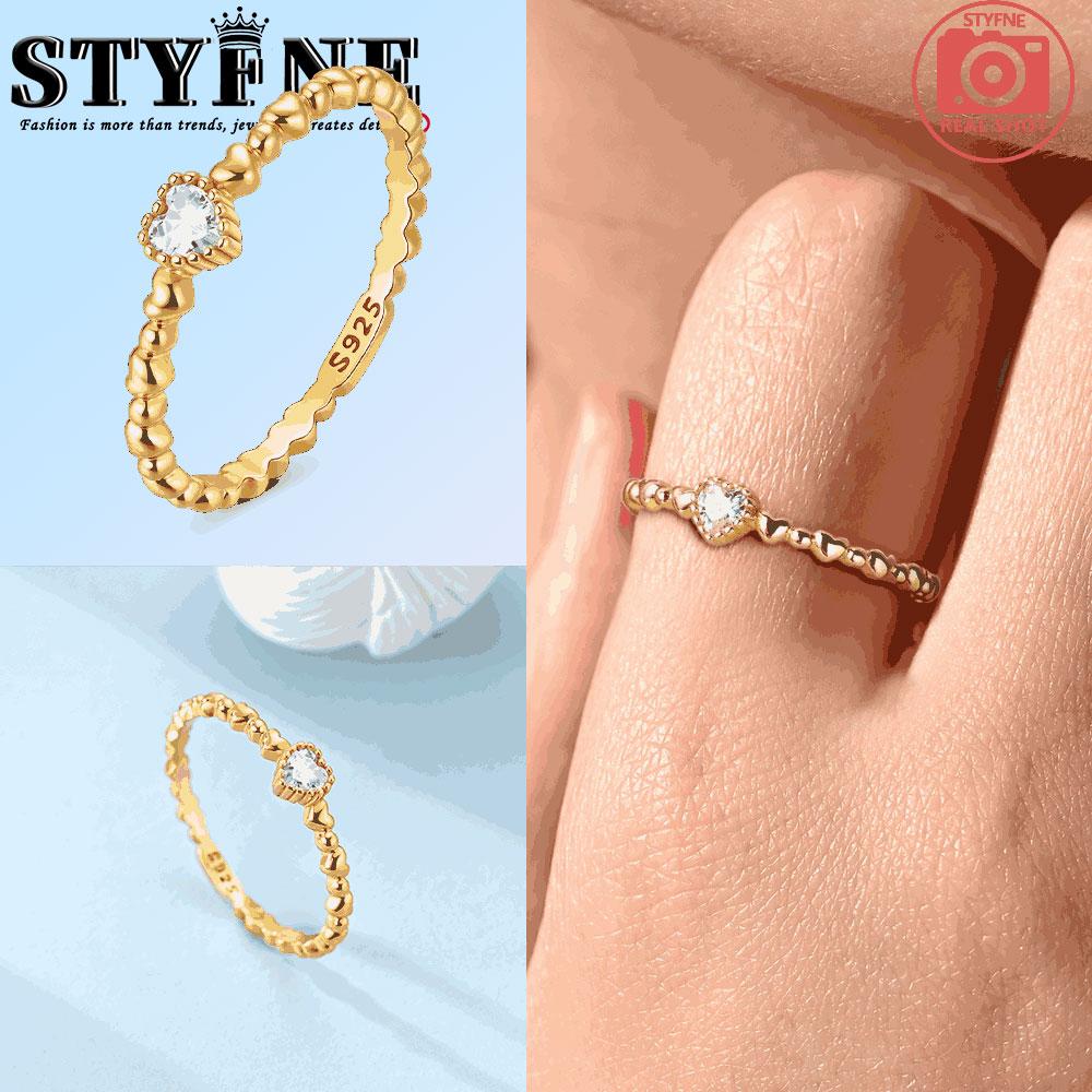 

copper Authentic Golden Heart white Zircon Ring Womens Anniversary Gift Engagement Rings for Women Mens Jewellery 6