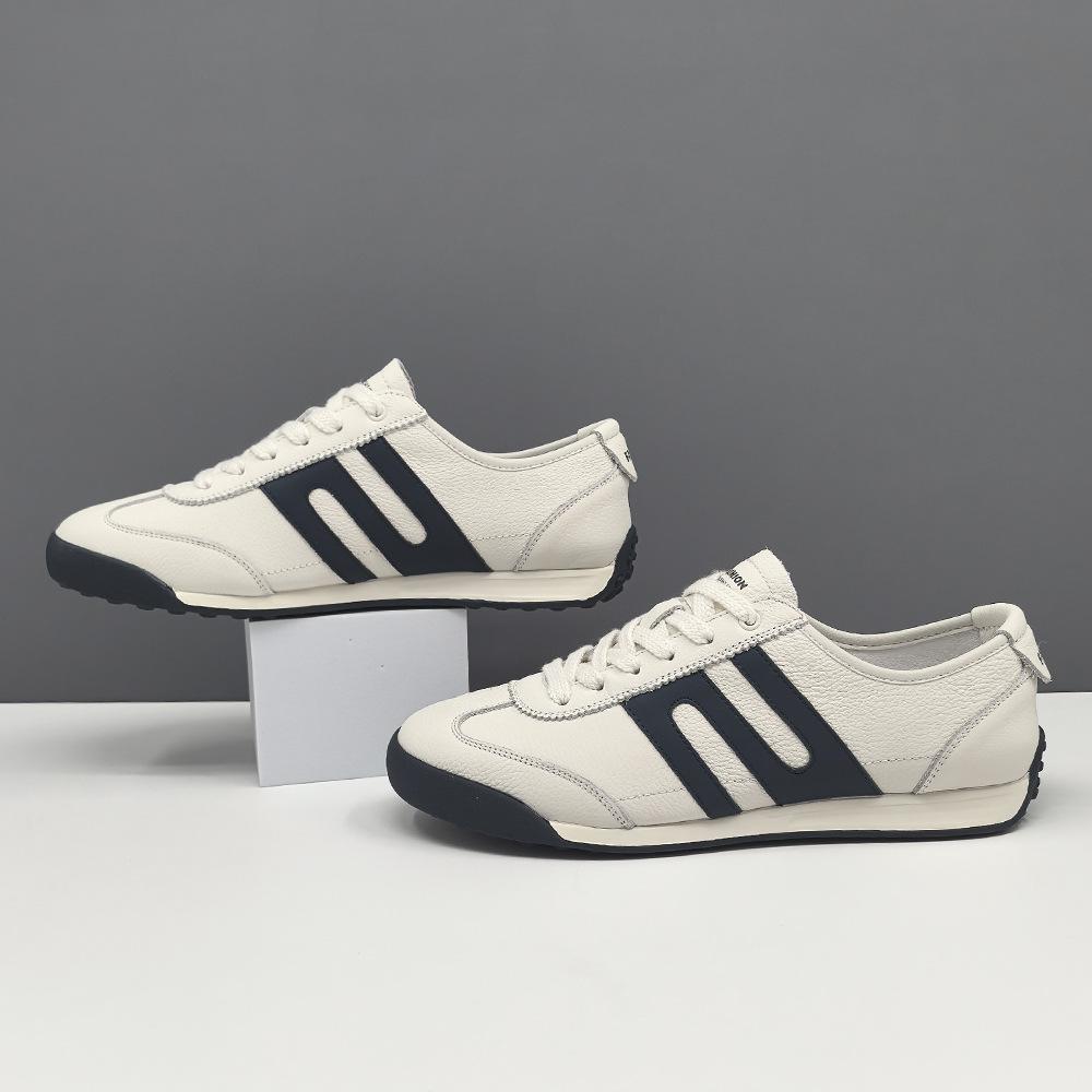 High-End Men'S Casual Shoes Leather Board Shoes Men'S Trend Versatile Shoes European Station Men'S Shoes White Shoes German Training Shoes
