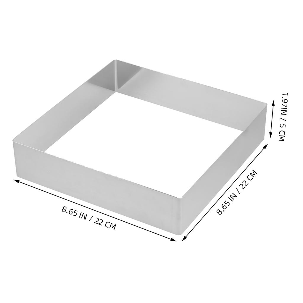 2,5 tums Fyrkantig Rostfri Stål Tårtring Mousseform Högtemperaturtålig för Bakning och Matlagning DIY Tårta