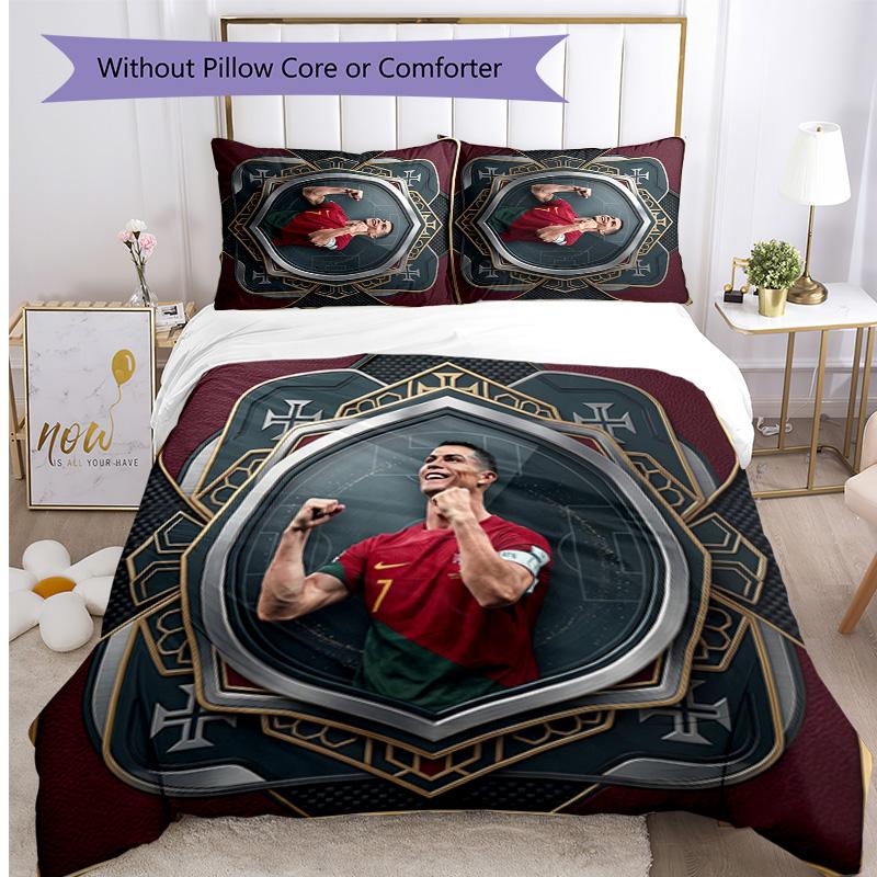 Cristiano Ronaldo Printed Bedding 3 Piece Set Cozy Breathable Bed Cover Set As Housewarming Holiday Gift