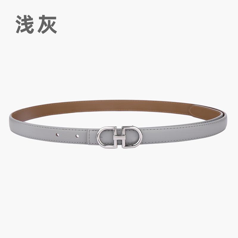 Leather Women'S Belt Simple Double Ring Belt With Jeans Casual Pants Belt Women'S Model