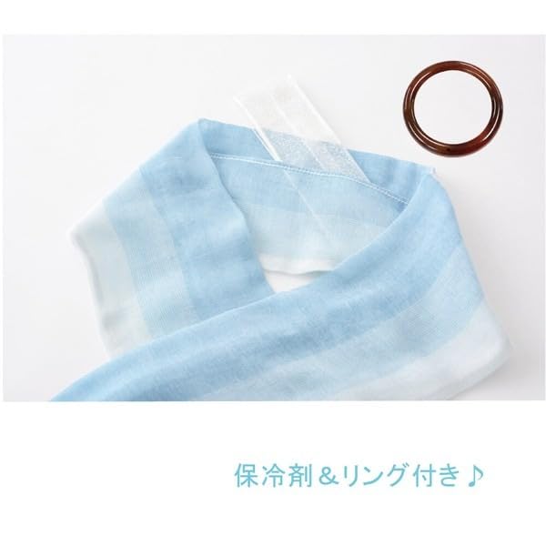 Cool and Comfortable Imabari Towel Prevents Heatstroke and UV 128 X 12 Made In Includes Ice and Ring [Emplet Veil] Scarf, Protection, 100% Cotton,