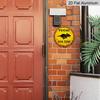 Vintage Psycho Dog Zone Metal Wall Art 7.87x7.87 / 11.81x11.81 Inch Round Aluminum Sign for Outdoor Yard Warning Decor