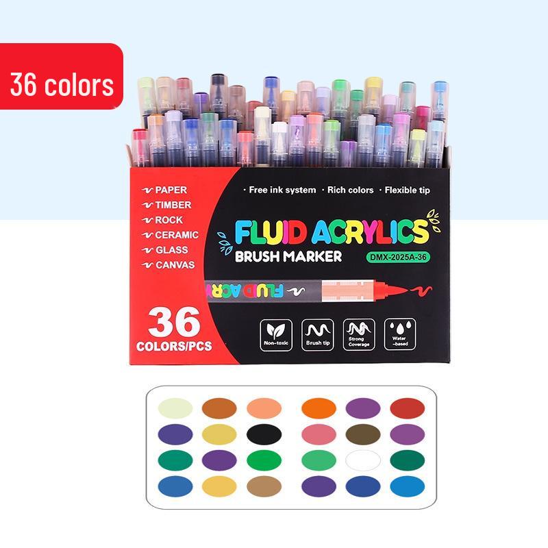 Liquid Acrylic Marker Set with Soft Tips for DIY Art & Professional Watercolor Painting