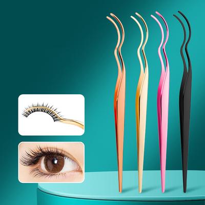 Pinzette in Acciaio Inossidabile per Sopracciglia e Extension Ciglia Pinzette per Ciglia Applicatore per Ciglia Forniture per Extension Strumenti per il Trucco Pinzetta per Ciglia