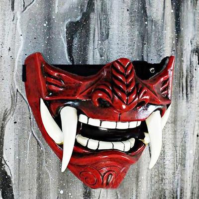 Yousheng Cosplay Face Cover Hobby Cozy Realistic Horror Terrible Comfortable Easy To Wear Halloween Party Prop Half Face Prajna Masque for Home