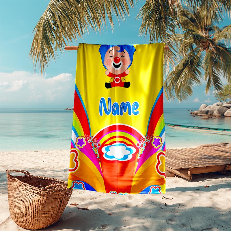 Personalized customized proof beach towel with plim plim pattern - soft, absorbent,quick-drying,perfect swimming,camping&bathing