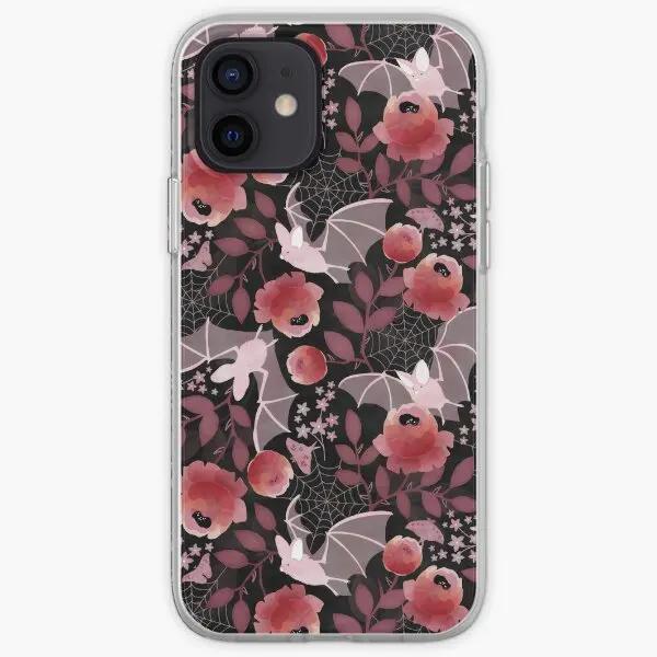 

Пастельная летучая мышь с цветами на черном фоне Чехол для телефона Iphon Настраиваемый для iPhone 6 6S 7 8 Plus X XS XR Max 11 12 13 14 Pro Max Mini iPhone 12 Pro Max