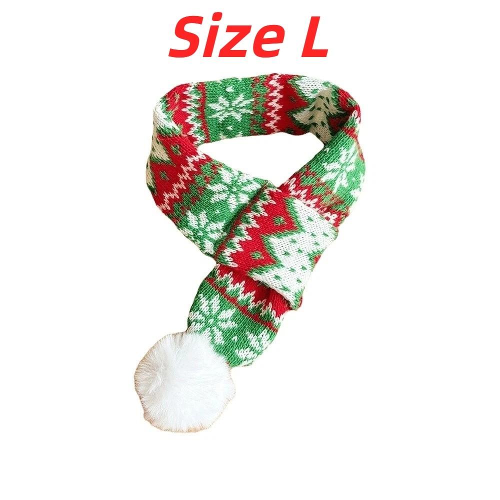 Thick Knit Cat Santa Hat Elastic Strap Pet Winter Warmer Christmas Dog Scarf  Festive Costume