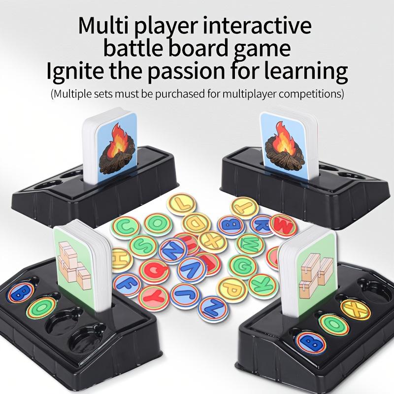 Spelling Fun Game Educational Toy, Interactive Spelling Board, 30 Cards 26 Letters, Parent-Child Learning Fun
