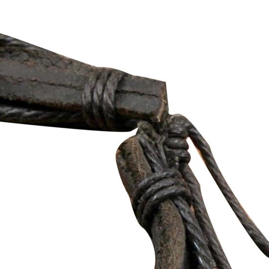 Pulsera de cuerda trenzada de cuero sintético multicapa unisex regalo de muñeca