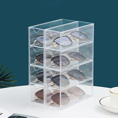 Acryl-Brillenetui Multifunktional Transparent Staubdicht Schreibtisch-Organizer Kreativer Schubladen-Stil Display-Halter Sonnenbrillen