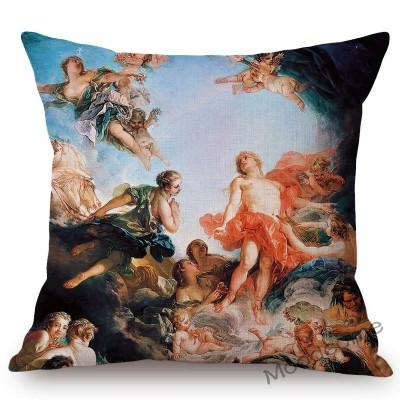 French Royal Painting Francois Boucher Ancient Greek Myth Venus Cupid Angels Floral Retro Decor Throw Pillow Case Cushion Cover