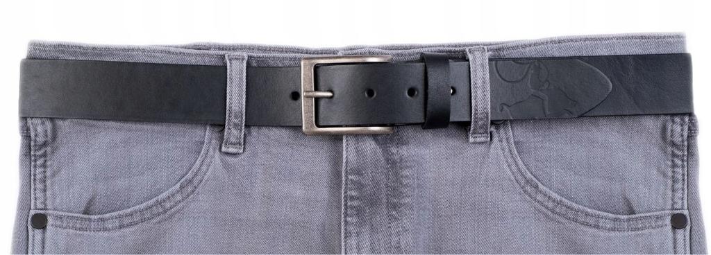 Wild DźINS men's leather belt black genuine grain leather Size 125 cm