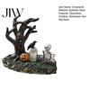 Sun Resistant Gothic Decor Halloween Garden Ornaments, Spooky Cemetery with Resin Skulls Dead Trees Props Pumpkin Raven for Indoor Outdoor Horror