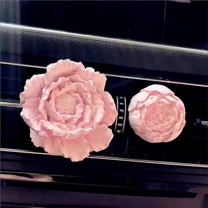 Car Perfume Aromatherapy Peony Flower Diffuser Stone Car Air Conditioner Car Vent Decoration