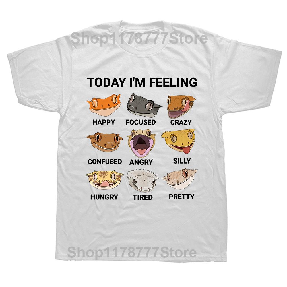 Today Im Feeling Crested Gecko Lover Creative TShirt for Men Round Neck 100 Cotton T Shirt Hip Hop Gifts Streetwear