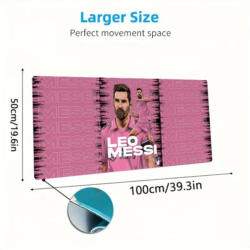 Tappetino Mouse Colore Maglia Rosa Messi Grande Cuscino Tavolo da Gioco Antiscivolo Laptop Tablet Mousepad Grande Tappetino XXL Mini PC Tappetino da Gioco Con Bordo Lock