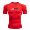 Men's Compression Fitness Sports T-Shirt, Contrast Black Whi