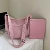 Borsa a spalla in velluto a coste da donna borsa a tracolla a tinta unita