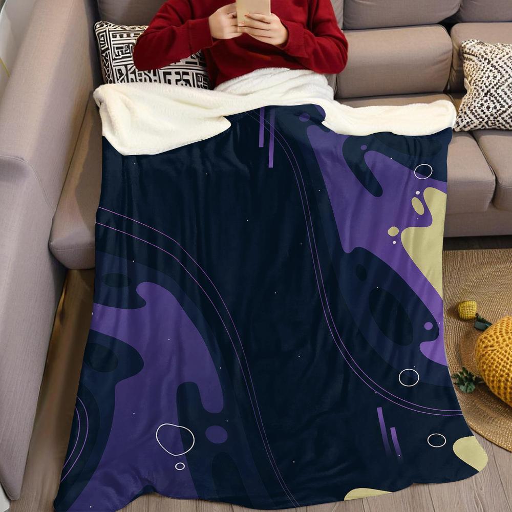 Cosmic Purple Swirl Flannel Blanket Warm Soft Halloween Christmas Couch Warm Cozy Decorative Decor Gift for All Season