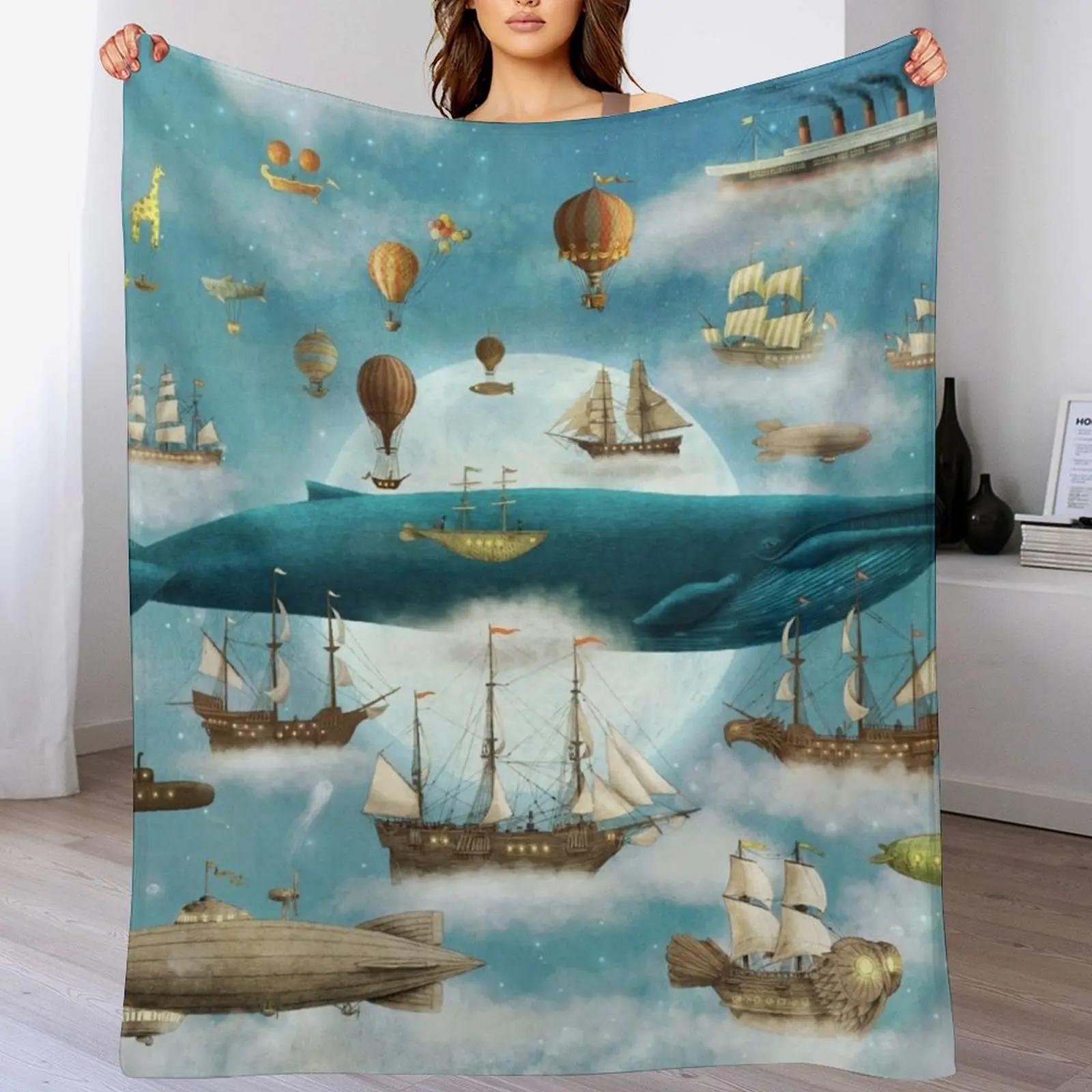 

Ocean Meets Sky Book Throw Blanket Warm Flannel Blanket for Couch Chair Bedroom 102x76cm(40x30in)