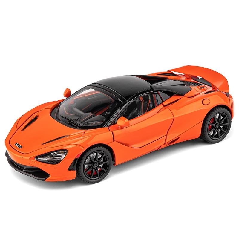 

1/24 McLaren 720S литая игрушечная машинка миниатюрная модель кабриолета с инерционным механизмом звук и свет коллекция подарок для мальчиков оранжевый