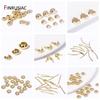 30PCS 4mm/5mm/6mm 14K Real Gold Plated Brass Flower Bali Spacer Beads For Jewelry Making DIY Handmade Jewelry Accessories
