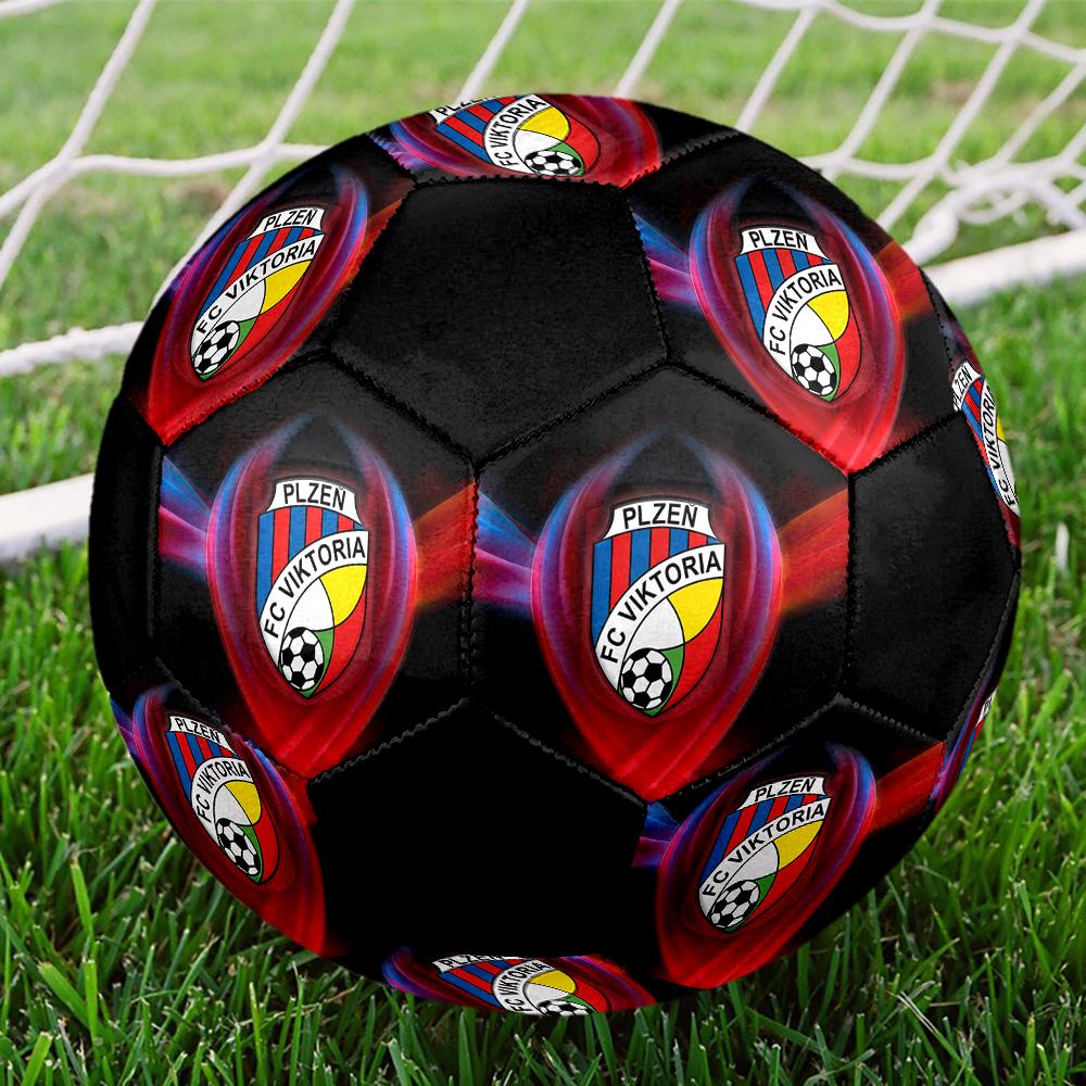 TAGLIA 5 Pallone da Calcio FC Viktoria Plzeň Colorato Per Tutte le Età Cucito a Macchina PVC Pronto per la Competizione Resistente Alta Rimbalzabilità