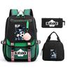 Peripheral Printed Backpack Leisure Student School Bag Pencil Bag Lunch Bag Set