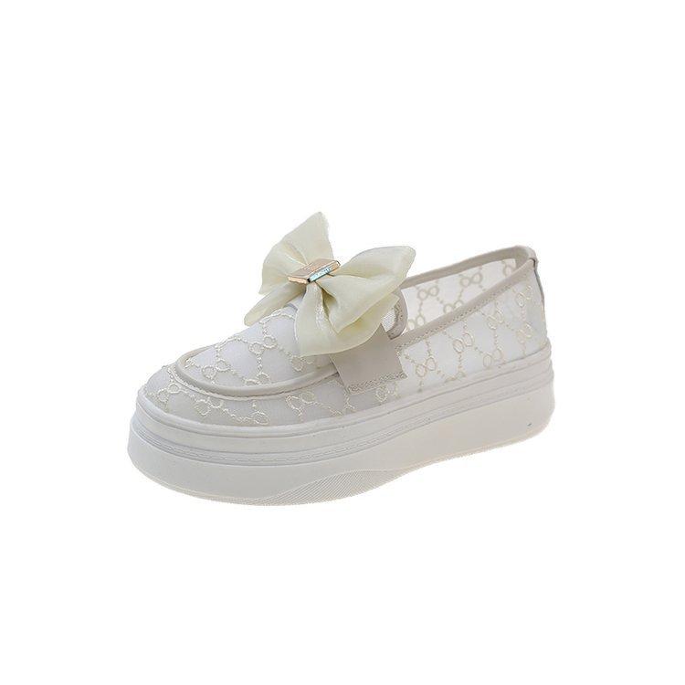 

2024 new mesh breathable women s shoes spring and autumn casual shoes women s fashion bow one pedal lazy shoes tide 40