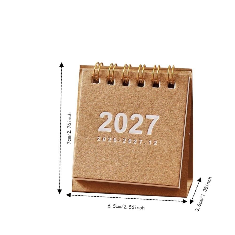 Double Coil Mini Calendar Standing Base Flip Calendar New 2027 Desk Calendar Home Office